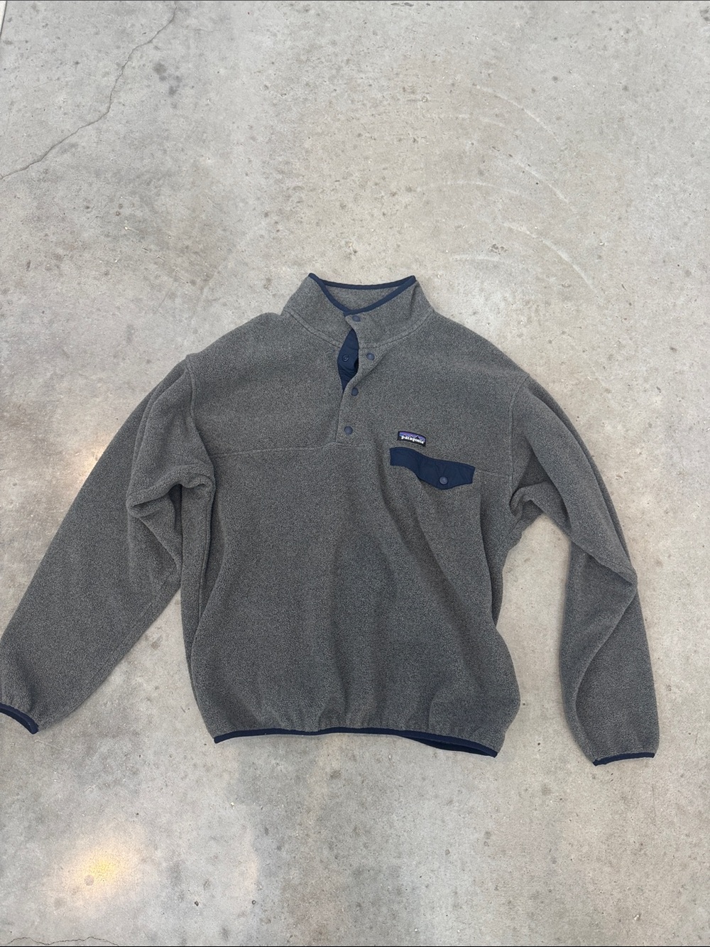 Patagonia Synchilla Snap-T Fleece Pullover Gray Navy Men's M